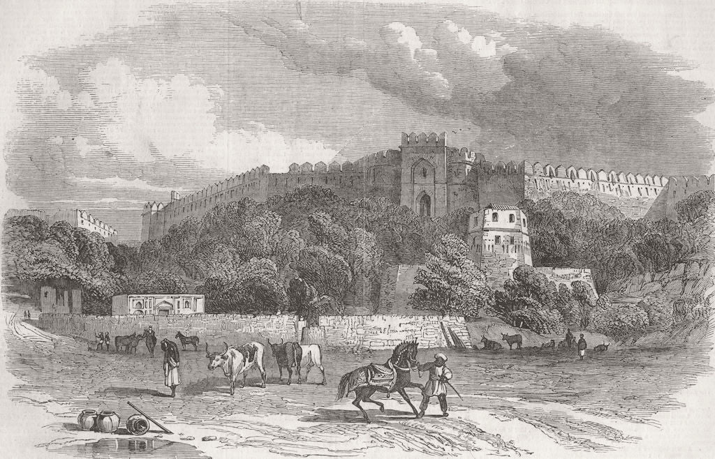 PAKISTAN. Ruins of the fort of Rhotas 1849 old antique vintage print picture